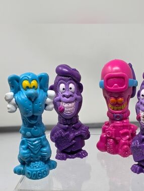 Vintage 90s Wendys Ink Pen Kids Meal Toys Pink Octopus, Purple Ape, Blue Dogg